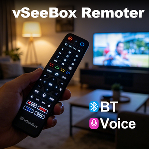 รีโมททีวีอัจฉริยะ VseeBox V6 Max รุ่นทดแทน พร้อมปุ่มเสียงพูดแบบมีไฟพื้นหลัง ฟังก์ชั่นเรียนรู้สัญญาณอินฟราเรด รีโมทอเนกประสงค์สำหรับกล่องทีวีแอนดรอยด์ - Product Image 3