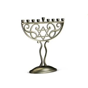 Symbole antique du judaïsme Menorah classique finie en argent Hanukkah Menorah juive Menorah 7arm Hanukkah prix de gros bon marché - Product Image 5