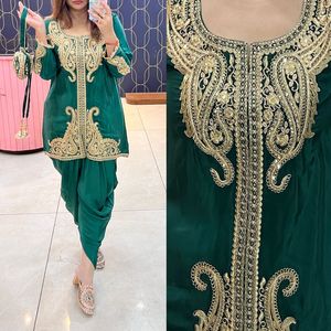 Shalwar kameez ผู้หญิงอินเดียสำหรับงานแต่งงานและงานรื่นเริงงานปาร์ตี้100% ผ้าเครป dhoti แท้ปักลายสวยงาม - Product Image 5