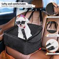 Siège d'auto pour chien Siège d'appoint amovible et lavable pour chien de moins de 30lbs, siège de voiture pour animal de compagnie Lit de voyage avec poches de rangement et ceinture de sécurité pour chien