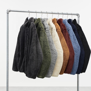 High Quality Custom Winter <b>Men's</b> <b>Sherpa</b> <b>Fleece</b> <b>Jacket</b> Solid Color 100% Polyester Warm Outdoor Zip up <b>Jacket</b> for <b>Men</b> - Product Image 1