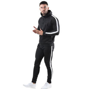 Ensemble de survêtements d'hiver pour hommes en polyester/coton, avec fermeture éclair, pour jogging, personnalisable avec logo brodé - Product Image 6
