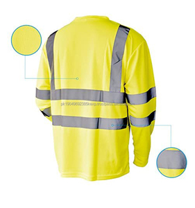 T-shirt haute visibilité ANSI Classe 3 réfléchissant Sécurité Séchage rapide Manches courtes Manches longues Vêtements haute visibilité - Product Image 4