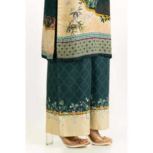 Ensemble coordonné en crêpe de viscose imprimé IPST-55062, style décontracté avec design sans col pour le printemps/été - Product Image 3