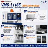 Centre d'usinage vertical CNC VMC-L1165, déplacement axial de 1100 mm, BT40, 8000 tr/min, 24T, fraiseuse CNC