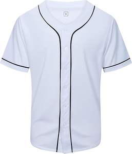 Jersey de béisbol liso con botones para hombre, uniforme de equipo de softbol en blanco, camisetas activas de manga corta Hipster de Hip Hop - Product Image 2