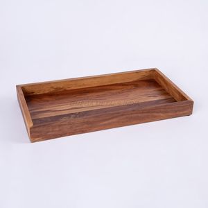 Bandeja de Madera Premium Hecha de Madera de Mango y Acacia en un Diseño Rectangular Marrón Intenso, Ideal para Servir y Exhibir Artículos - Product Image 1