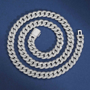 8mm 2 <b>Rows</b> Bubble Cuban Link Chain With 10KT White Gold Round Brilliant Cut Lab Grown Vvs Diamonds - Product Image 2