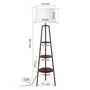 Luxe Meilleur dans la catégorie Lampe indienne moderne en forme de tabouret à LED couleur noire lampe longue durée pour la décoration de la maison/hôtel avec étagère - Product Image 3