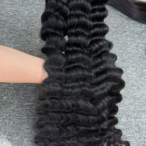 Tupé de cabello humano para mujer con ondas naturales vietnamitas virgen 100%, doble dibujado, largo, negro, 20 pulgadas - Product Image 5