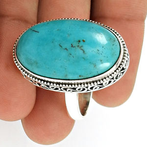 ฮิปฮอปอินเทรนด์ในแบบฉบับแหวนเงิน925สเตอร์ลิงสำหรับผู้หญิงเงินสีฟ้าครามแหวนขายส่งเครื่องประดับแฮนด์เมดแหวนปรับ - Product Image 3