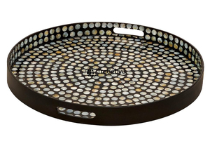 Bandeja con incrustaciones de fregona hecha a mano de Tradebyd, bandeja decorativa elegante para mesa de centro y comedor - Product Image 2