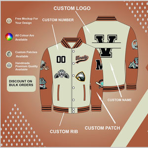 Venta al por mayor de chaquetas universitarias teñidas lisas con bordado personalizado, chaqueta acolchada unisex, perfecta para equipos, clubes y ropa universitaria - Product Image 2