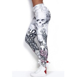 Nueva gran oferta mujeres 3D Impresión digital calavera Legging cosido estampado Fitness Leggings Sexy empalme mujeres - Product Image 2