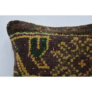 Brown <b>Bohemian</b> Kantha Pillow 12x12 Inch Wool Patchwork Vintage Floral Print Woven Decorative Cushion for <b>Bedding</b> Floor Portable - Product Image 2