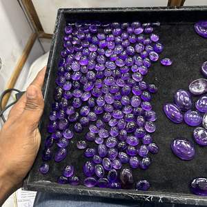 Cabochon d'améthyste bleu africain naturel de haute qualité 10*8 MM pierre précieuse de coupe ovale en vrac pour la fabrication de bijoux forme de pierre précieuse de coupe ovale - Product Image 3