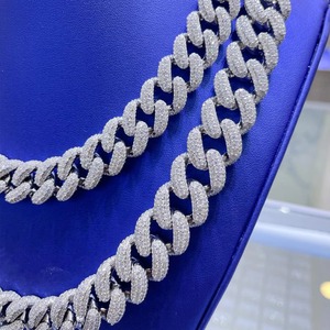 Personalizado VVS Moissanite diamante chapado en oro plata esterlina 925 Iced Out Hip Hop cadena cubana collar moda Bling joyería - Product Image 2