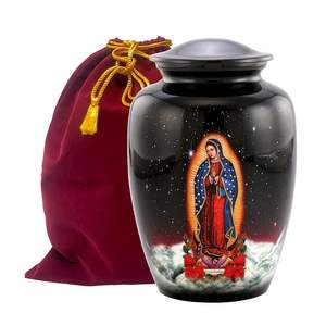 Urna funeraria grande de aluminio esmaltado en color negro de alta calidad para cenizas, urna conmemorativa personalizada para adultos. - Product Image 3