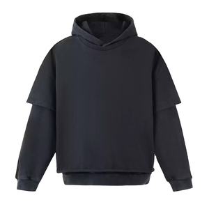 Nouveau Style logo personnalisé hommes mode sweat à capuche Double couche à capuche poids lourd surdimensionné lavage à l'acide pull à capuche pour hommes 2026 - Product Image 3