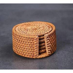 Sous-verres en rotin rond tissé générique Tapis isolant pour salle à manger Sous-verres créatifs en bambou faits à la main pour sous-verres en rotin et osier - Product Image 6