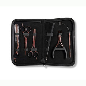 Salon Hair Beauty Tools Kit | Stainless Steel Pliers Hair Extension Needles Scissor <b>Razor</b> Case Custom Logo - Product Image 2