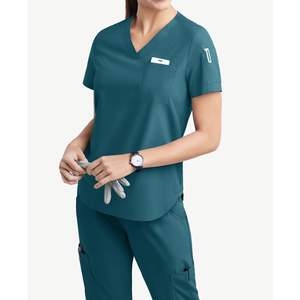 Scrubs pour femmes légers haute Performance tissu extensible à séchage rapide pantalon de survêtement boucle utilitaire médecin infirmière Spa ensembles de gommage personnalisés - Product Image 2