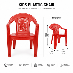 Red Plastic Children's <b>Chair</b> <b>Stackable</b> Durable <b>Outdoor</b> Traditional Design Cross Back Oval Shape Hotel Living Room Portable - Product Image 5