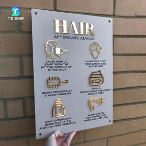 Plaque signalétique rectangulaire ou ronde personnalisée Signalisation de réception Lettre surélevée 3D Signe de salon de beauté avec support Signe d'affaires en acrylique - Product Image 1