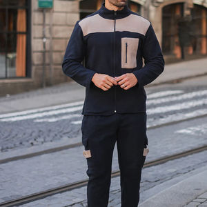 Chándal ajustado de moda superventas 2025, ropa de entrenamiento cómoda con cuello con capucha, chándal con estampado sólido para Unisex - Product Image 1