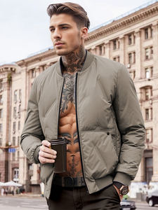 Chaqueta de Béisbol Unisex de Invierno, Chaqueta Universitaria Informal con Cierre, Logotipo Personalizado, Técnicas de Teñido de Hilo con Acabado de Gabardina, Chaquetas para Hombre - Product Image 5