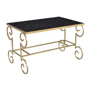 Mesa de decoración atractiva para cafetería y restaurante con acabado dorado y mármol, ideal para mobiliario de hotel y restaurante. - Product Image 1