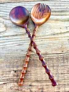 Hot Selling <b>Salad</b> <b>Server</b> Popular Style With Resin Pearl Handle Acacia Wood Serving Utensils <b>Wooden</b> <b>Salad</b> Fruits Mixing Tools - Product Image 3