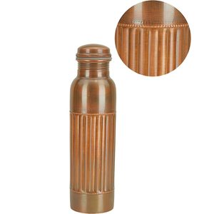 Ensemble de 2 bouteilles d'eau en cuivre pur rayé avec sac de transport 1L Drinkware Idéal pour les bienfaits pour la santé, cadeaux d'entreprise - Product Image 3