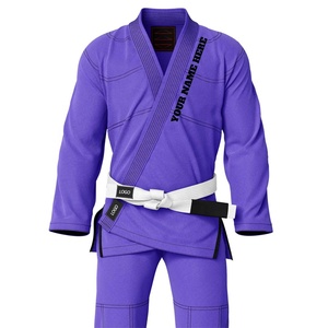 Kimono de Jiu Jitsu Brasileño Morado con Logotipo Personalizado, Unisex para Adultos, 100% Poliéster Transpirable, Servicio OEM - Product Image 3