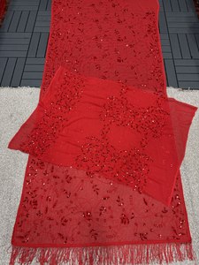 Bollywood Designer traditionnel coton Saree Georgette séquence travail pour la fête de mariage porter pour la Collection d'été Diwali - Product Image 4