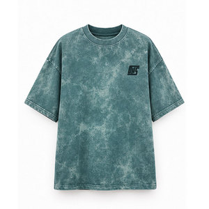 T-shirt Oversize Décontracté en Coton Délavé à l'Acide Style Urbain Streetwear Coupe Ample Vente en Gros Personnalisée - Product Image 1