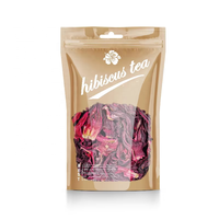 Vente en gros de thé aromatisé 100% pur, emballé sur mesure, fleur d'hibiscus