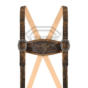 Pantalones cortos bordados de cuero marrón sueco genuino Oktoberfest Lederhosen 100% para hombre - Product Image 4