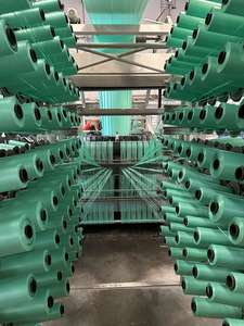 Rollos de Tela Tejida de Polipropileno Verde con Impresión Flexográfica Impermeable para Embalaje Industrial de Almacenamiento y Transporte - Product Image 2