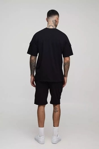 Venta al por mayor de los hombres altos bolsillos utilitarios chándal corto de gran tamaño de calidad superior transpirable ropa casual pulóver chándal para los hombres - Product Image 2