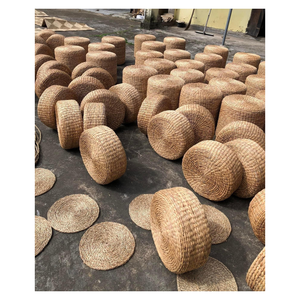 Siège de pouf de sol en jacinthe d'eau du Vietnam fabriqué par des artisans pour le style intérieur minimaliste Boho et les commandes en gros - Product Image 6