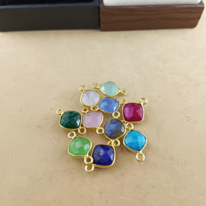 Labradorite Coussin Forme Bezel Gemstone Connector Sterling Silver Semi Precious Gemstone for DIY Jewelry Making - Product Image 4