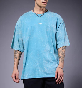 T-shirt surdimensionné personnalisé vintage lavé à l'acide lourd 100% coton 280 GSM Streetwear Crewneck T-Shirt pour hommes du Bangladesh - Product Image 2