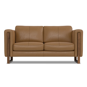 Lineage Corporation's Philippa Loveseat Sofá de cuero genuino con marco de madera maciza Tapicería semi-anilina para apartamentos - Product Image 3