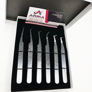 Logotipo personalizado 90 grados aislamiento Ombre blanco con pinzas de extensión de pestañas brillantes negras producto de Venta caliente - Product Image 5