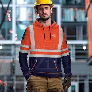 Sweat-shirt de sécurité réfléchissant ZUNEZI, bandes lumineuses, tissu en coton confortable et durable, veste d'hiver pour l'extérieur, classe 2 ANSI, LED clignotante, 5XL - Product Image 2