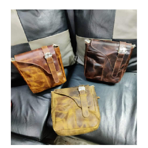 Vintage Genuine Leather Crossbody Sling Bag for Men Women Handmade Retro Shoulder Messenger Bag Travel Casual Daily Office - Product Image 1