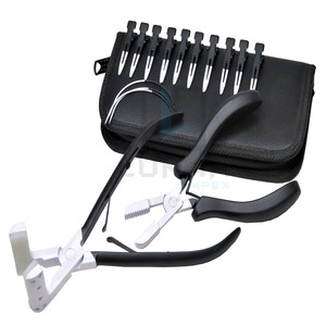 2026 Hot Selling High Quality White Black Color Surgical Grade Stainless Steel Hair Extension Pliers <b>Tools</b> Kit Commercial Use - Product Image 1