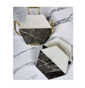 ชุดที่รองแก้วหินอ่อนแบรนด์เอกชนที่มีผิวมันเหมาะสำหรับโต๊ะสำนักงานห้องนั่งเล่นและโต๊ะกาแฟ - Product Image 4