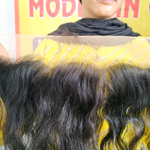 Vente en gros de cuticules vierges brutes alignées Trame de génie naturel 13*4 Vendeur frontal droit Cheveux humains de temple indien noirs en vison - Product Image 3